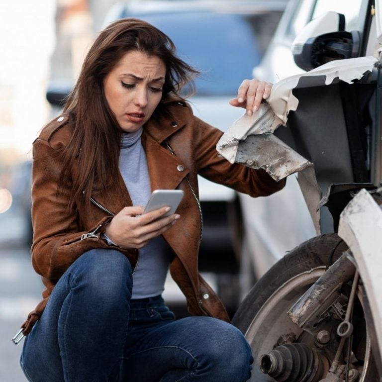 Car accident on a San Diego road